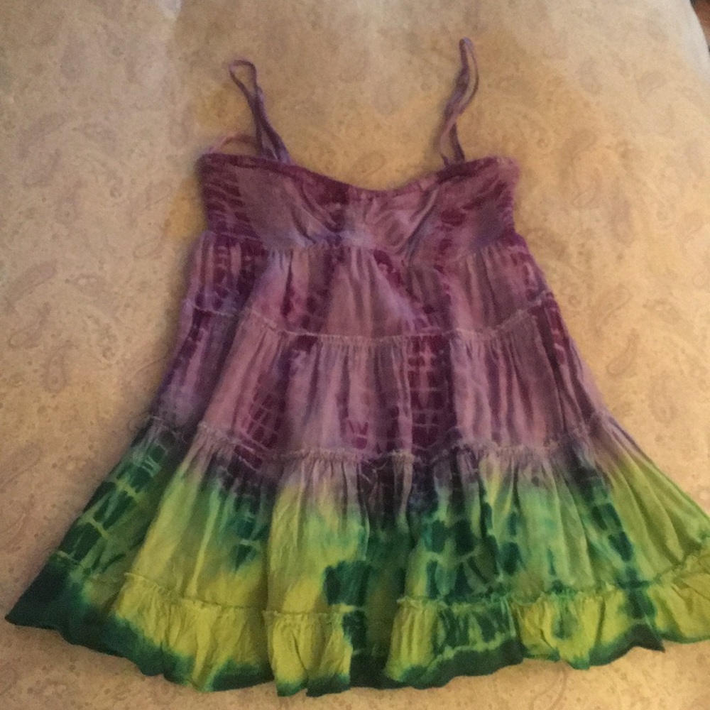 Free People Sz 0 tank purple/green tie-dye